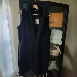Missguided knee length Black vest